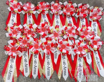 Custom ribbon corsages.