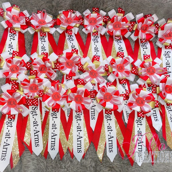 Custom ribbon corsages.