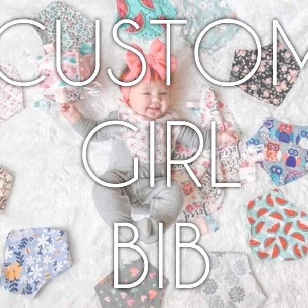 Baby girl custom reversible drool bib