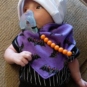 Halloween bat reversible drool bib, batty baby bib