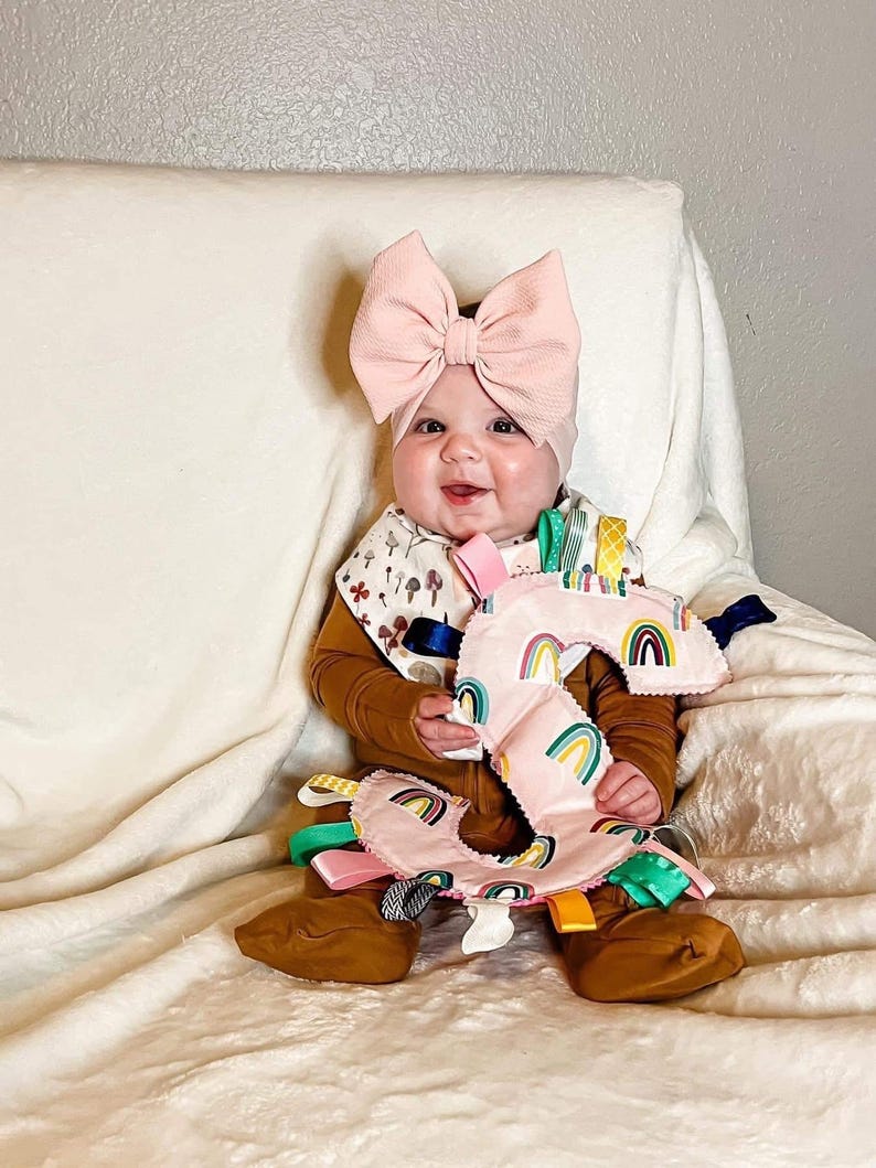 Baby shower present, sensory letter toy, personalized unique baby shower gift image 16