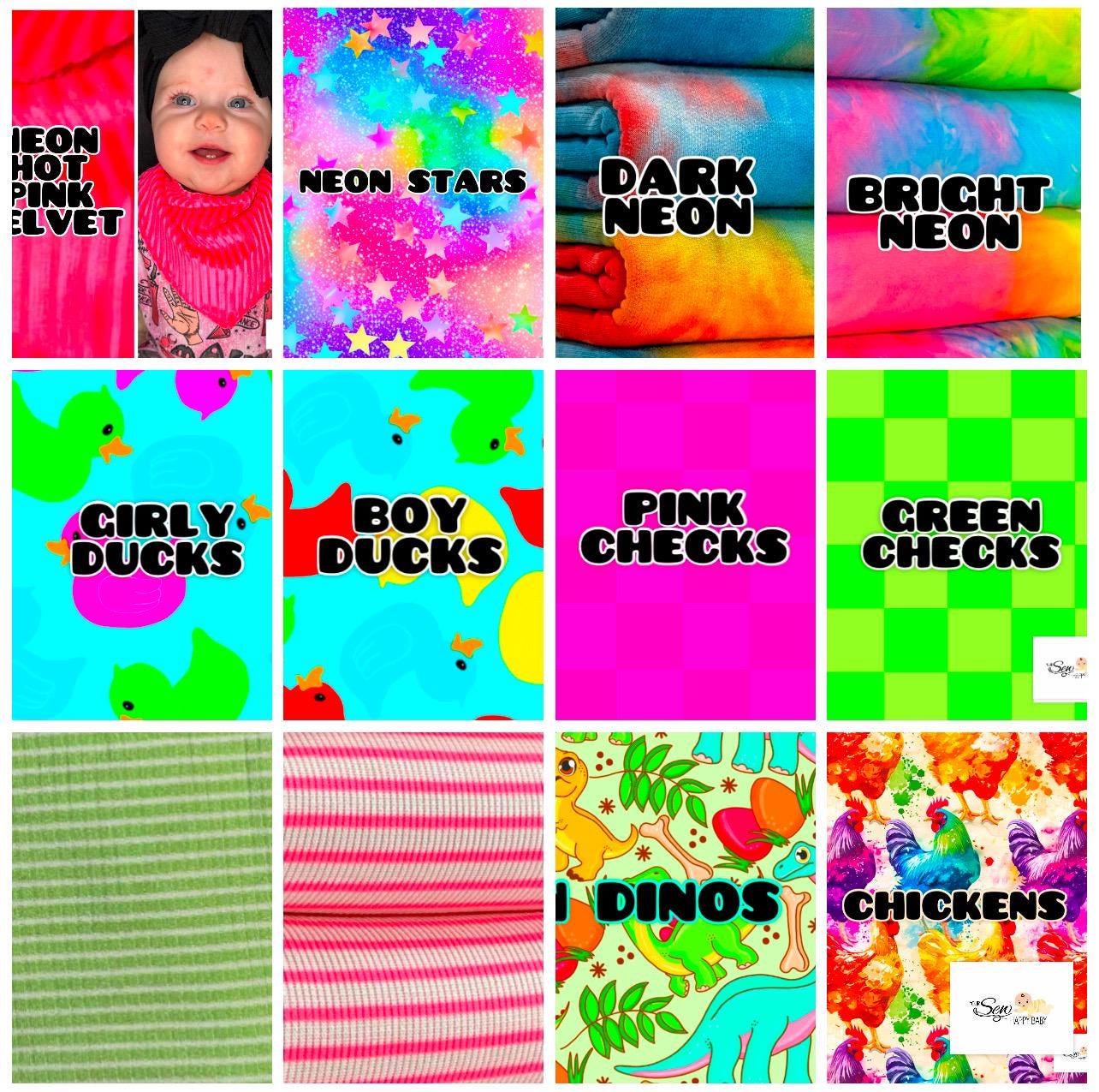 Neon summer ribbed knit bibs, Tie-dye ribbed knit reversible baby bib, Neon baby shower gift, neutral baby bibs