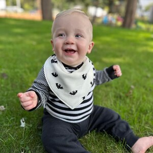 Halloween bat reversible drool bib, batty baby bib