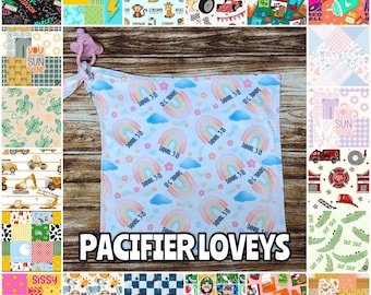 Baby pacifier lovey, lovey blanket for pacifier, custom paci blanket, baby accessories, baby shower gift