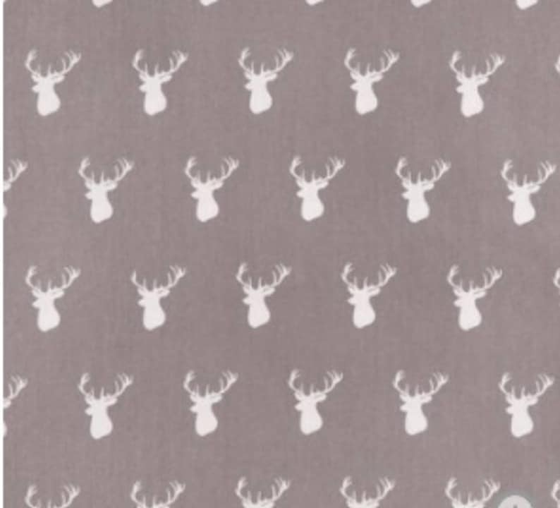 Gray deer reversible drool bib