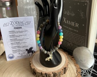 ZODIAC ACADEMY PEGASUS sofia xavier genuine crystal bracelet - Rainbow unicorn