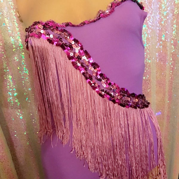 Girls Child Medium Flapper Ballroom Showgirl Broadway Disco Jazz Fringe Costume