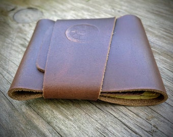 Chromexcel Leather Wallet, Horween Pouch Wallet, Stitchless Wallet, Front Pocket Wallet, Vertical Wallet, Credit Card Wallet, Men's Wallet