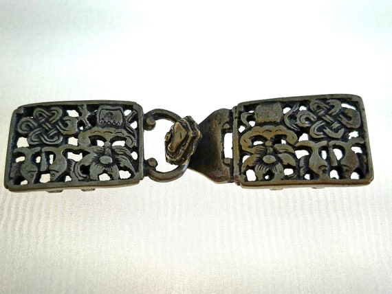 SALE Antique Chinese Silver Belt Buckle Qing Dyna… - image 2