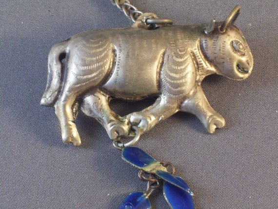 Antique Chinese Silver Water Buffalo Qing Dynasty… - image 6
