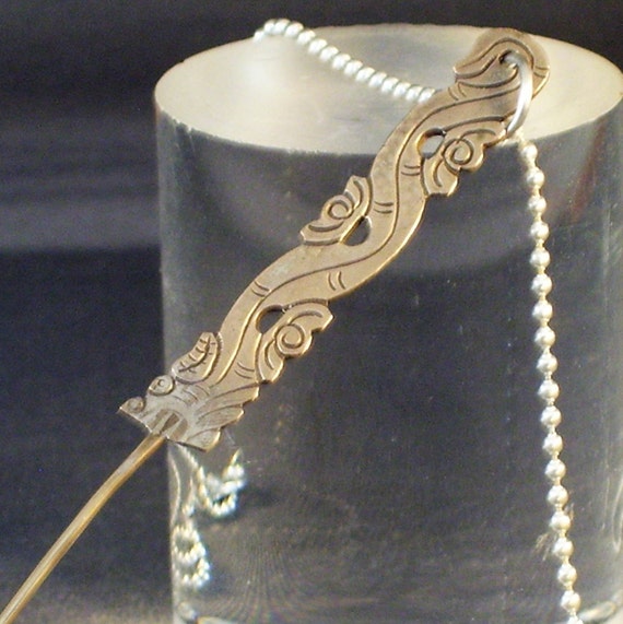 Antique Chinese Silver Miniature Sword Pendant Qi… - image 2