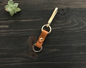 Leather KeyChain, Leather KeyChain with Brass Fish Hook, Leather Key Chain, Brass KeyChain, Leather Key Organizer