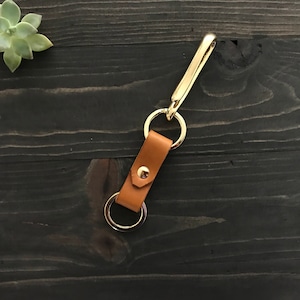 Porte-clés en cuir, porte-clés en cuir avec crochet à poisson en laiton, porte-clés en cuir, porte-clés en laiton, organisateur de clés en cuir