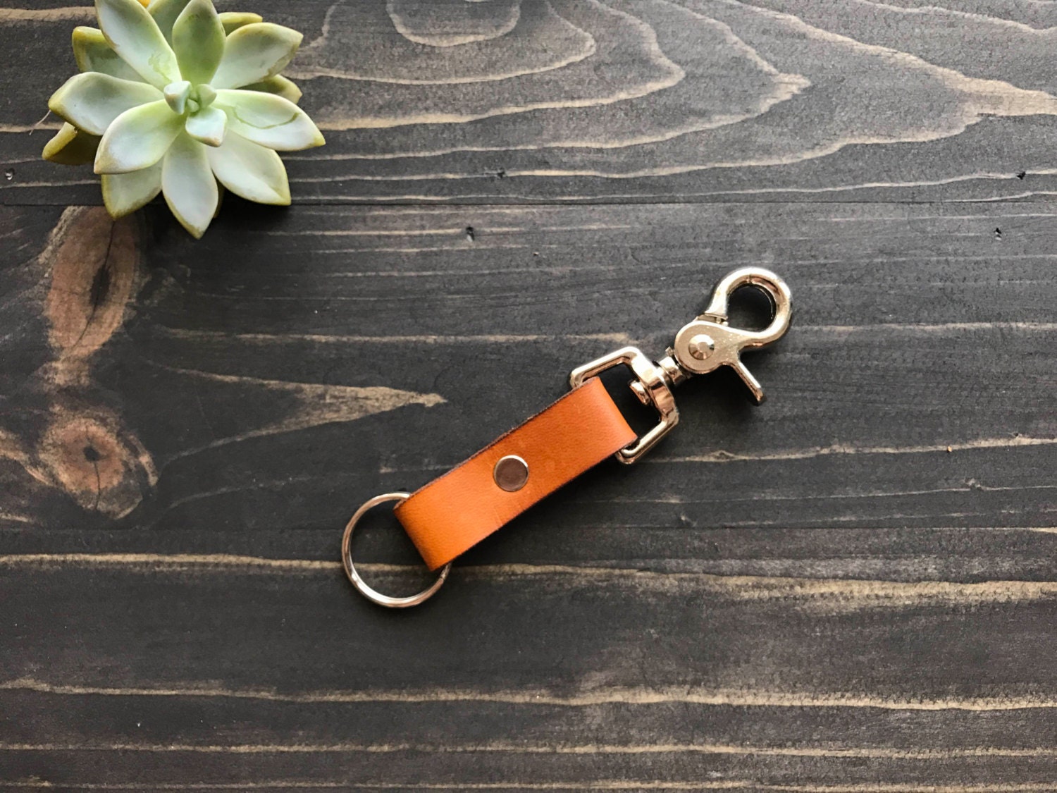Personalized GOLD Leather Keychain Leather Key Holder - Etsy