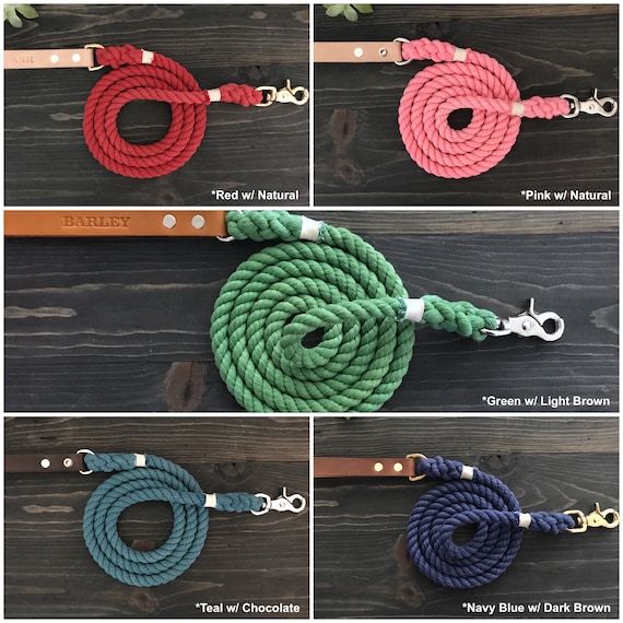 Single Color Dog Leash Solid Color Dog Leash with Leather Etsy