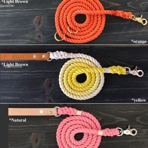 Single Color Dog Leash, Solid Color Dog Leash with Leather Handle, Leather Dog Leash, Dog Leash image 4