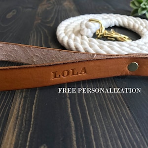 Ivory Rope Dog Leash, Dog Leash, Rope Dog Leash, Luxury Dog Leash, Leather Dog Leash image 2