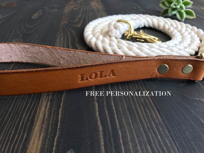 Ivory Rope Dog Leash, Dog Leash, Rope Dog Leash, Luxury Dog Leash, Leather Dog Leash image 2