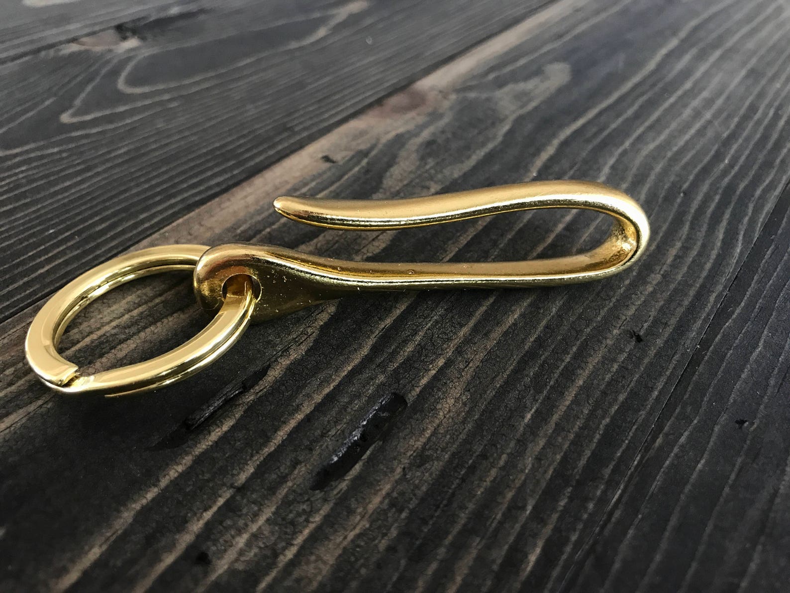 Brass Japanese Fish Hook Key Chain Brass Key Chain Brass Etsy