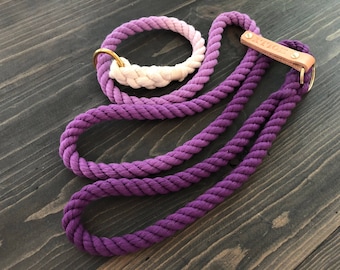 Ombre Slip Collar Dog Leash, Dog Slip Lead Leash, Ombre Rope Dog Leash, Luxury Dog Leash, Slip Collar Leash, Slip Leash, Training Slip Leash