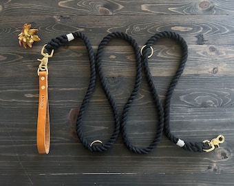 Single Color Dog Leash and Dog Collar, Ombre Dog Leash, All-in-One Dog Leash, HandsFree Multipurpose Leash, Christmas Gift, Best Friend Gift