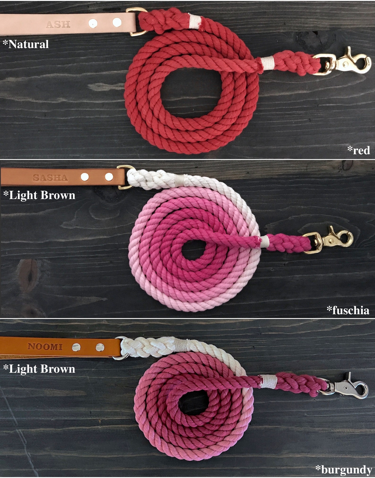 Single Color Dog Leash and Dog Collar Ombre Dog Leash Etsy