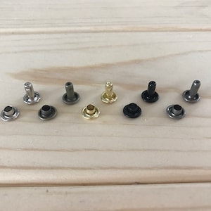 SHIPS FREE* Double Cap Rivets, Rivets, 5 Finishes, 5 sizes