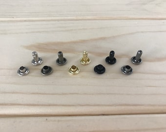 SHIPS FREE* Double Cap Rivets, Rivets, 5 Finishes, 5 sizes