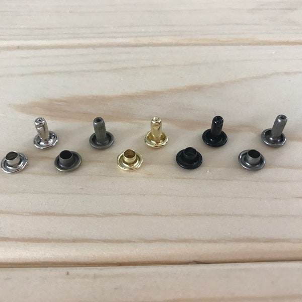 SHIPS FREE* Double Cap Rivets, Rivets, 5 Finishes, 5 sizes
