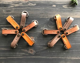 Natural Leather Key Chain, Leather Key Organizer, Gifts for Men, Leather Key Holder, Mother&#39;s Day
