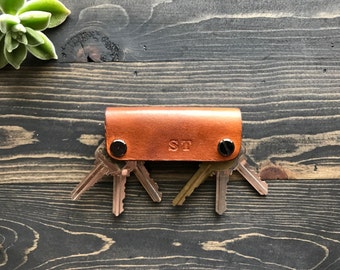 Natural Leather Key Holder, Leather Key Case, Leather Keychain