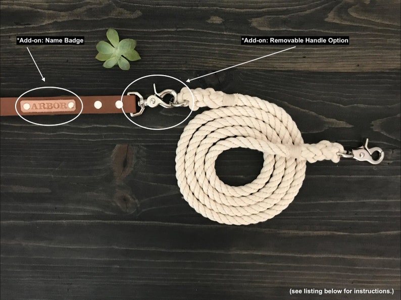 Ivory Rope Dog Leash, Dog Leash, Rope Dog Leash, Luxury Dog Leash, Leather Dog Leash image 7