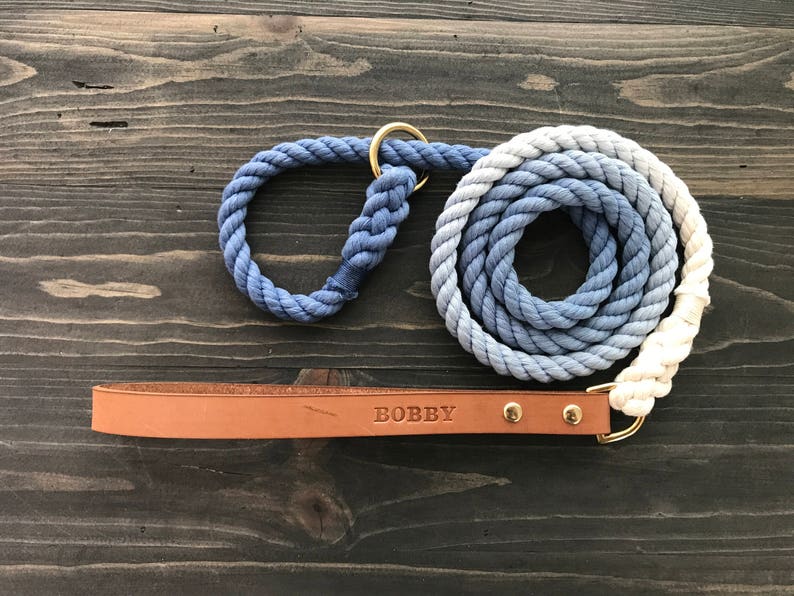 Ivory Slip Leash with Leather Handle Dog Slip Lead Leash Etsy