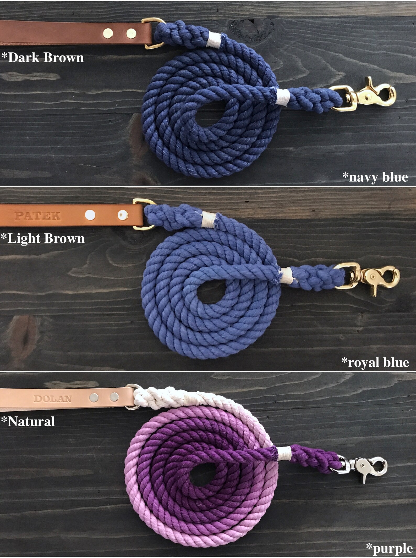 Single Color Dog Leash Solid Color Dog Leash With Leather Etsy