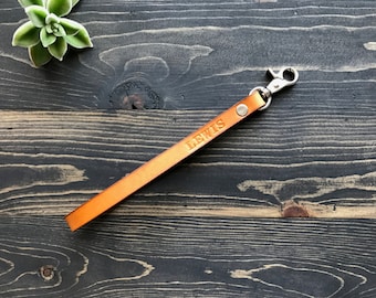 Leather Wrist Strap, keychain lanyard, Leather lanyard, Leather wristlet, Wristlet lanyard, Best Friend Gift