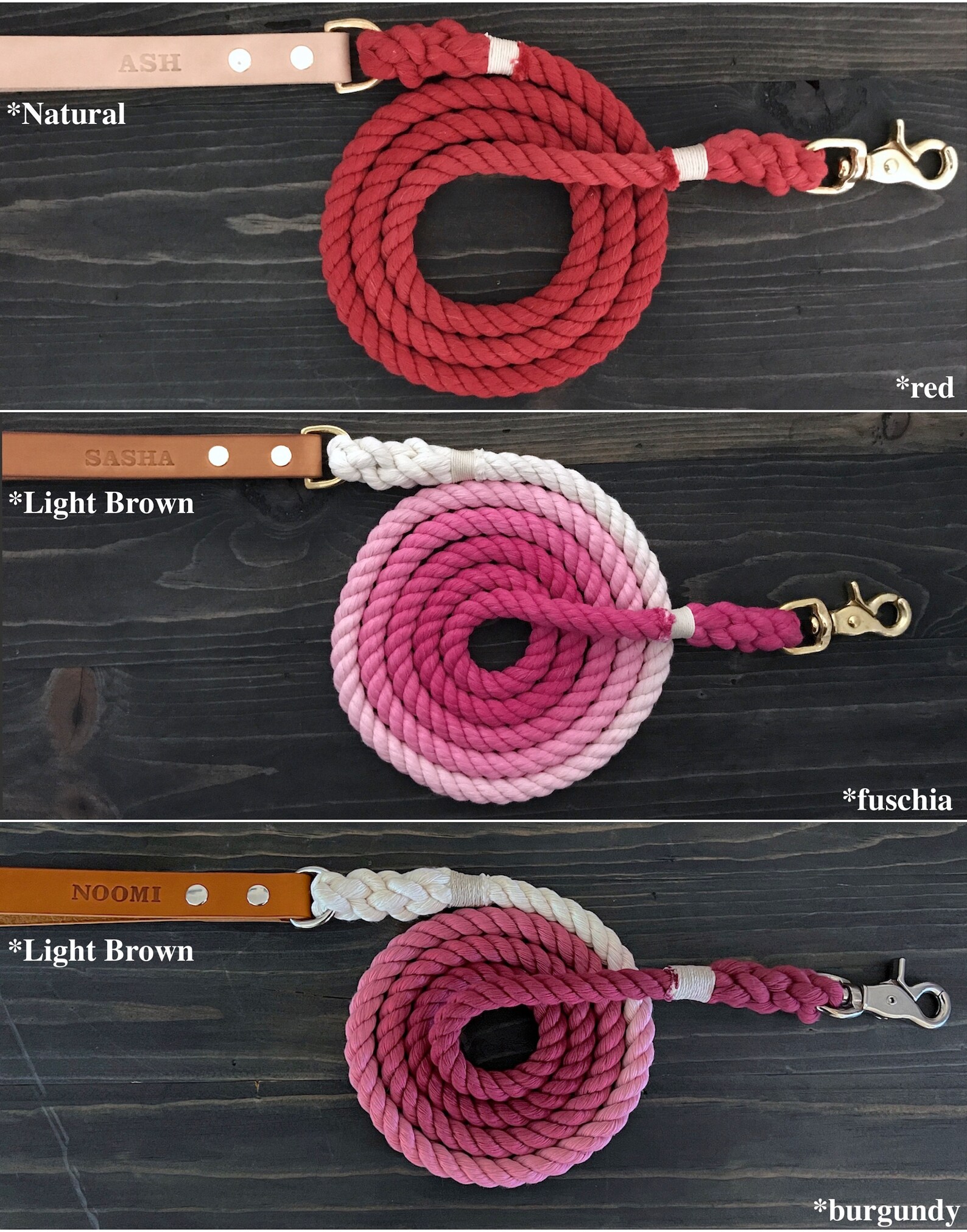 Single Color Dog Leash Solid Color Dog Leash With Leather Etsy