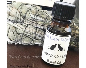 Black Cat Spell Oil for Ritual. Witchcraft Oil Blend to Honor Goddess Bastet Bast. Protection, Hex and Curse Breaking, Gambling, Luck Magick