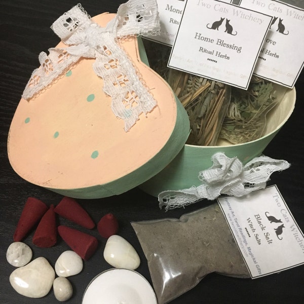 Witch Kit | Wiccan Spell Kit | Beginner Ritual Kit | Handmade Jewelry Box | Ritual Herb Kit | Witchcraft Spell Kit | Witch Box Altar Kit