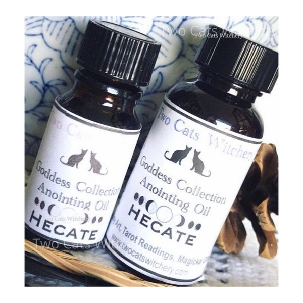 Goddess Hecate Ritual Spell Oil. Honor, Invoke Hekate, Triple Goddess of Witchcraft, Protection, Moon Magick. Witchcraft Supply Gift for Her