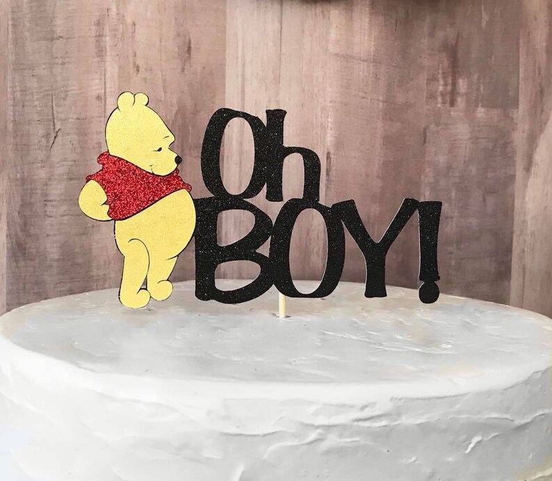 Winnie The Pooh Baby Shower Cake Topper Boy Baby Shower Oh Boy Etsy Winnie The Pooh Baby Shower Cake Topper Boy Baby Shower Oh Boy Etsy
