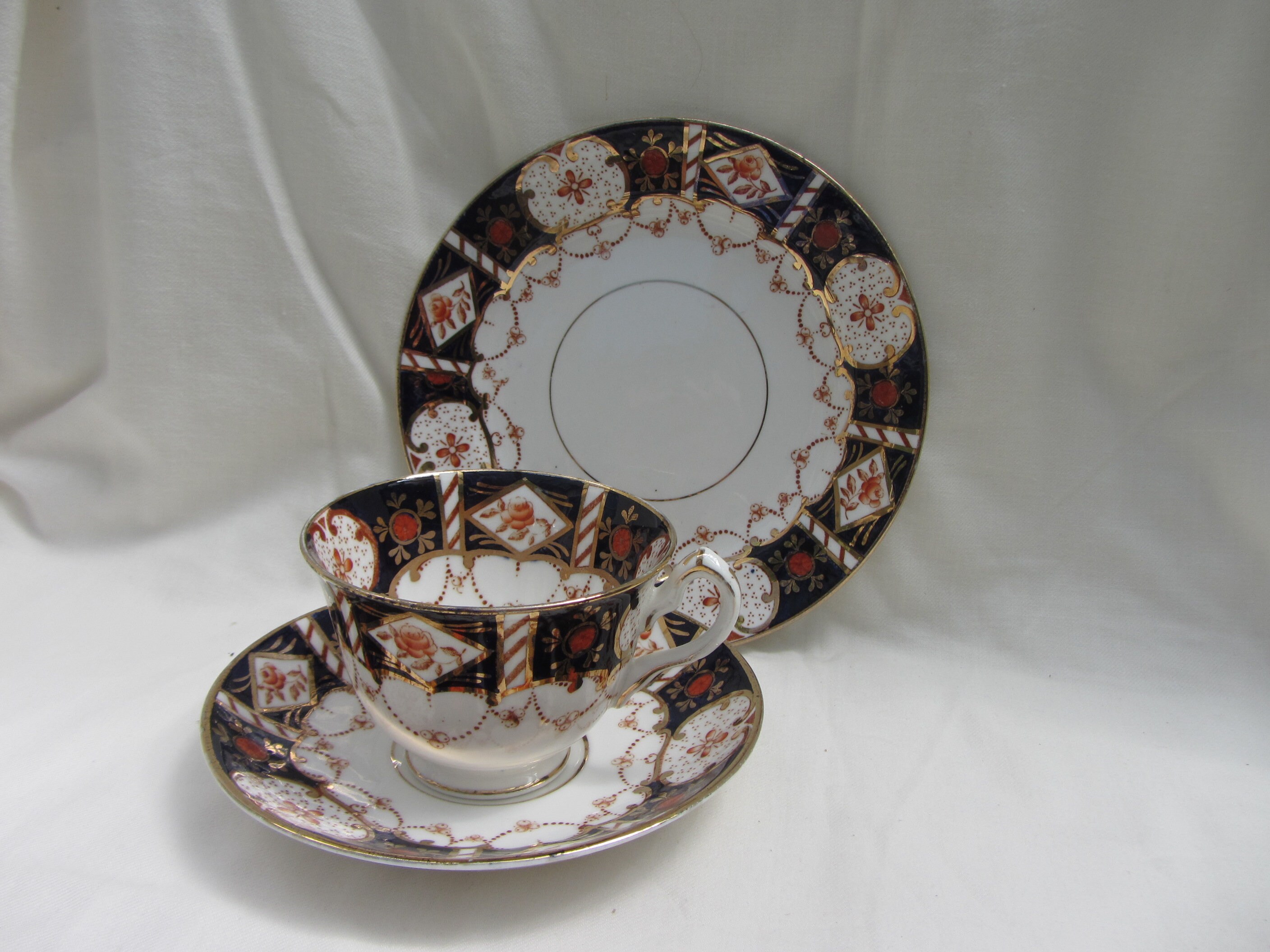 Imari tea cup trio. Court China bone china hand painted and Etsy