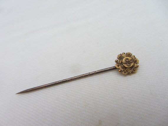 Antique 15ct gold stick pin, 15k Victorian lapel p