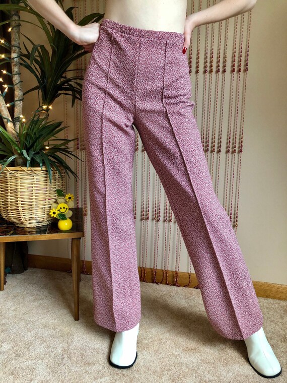 1970s Funky Red Flare Pants