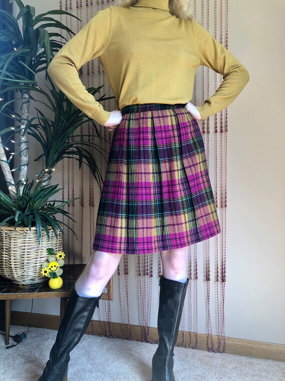 1960s Plaid School Girl Skirt
