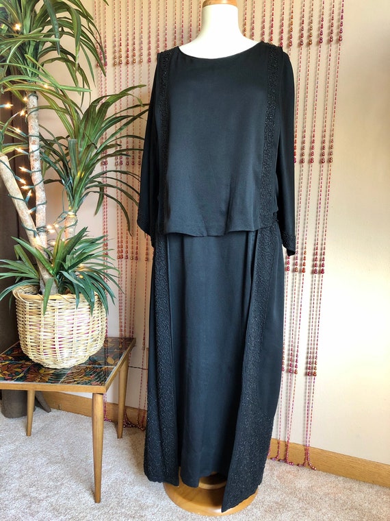 1920's Black Beaded Flapper Dress