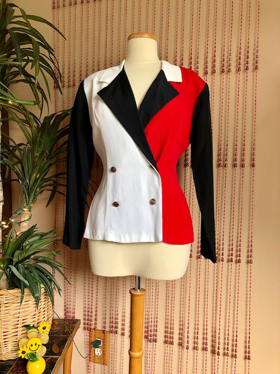 1990s Color Block Tailored Blazer