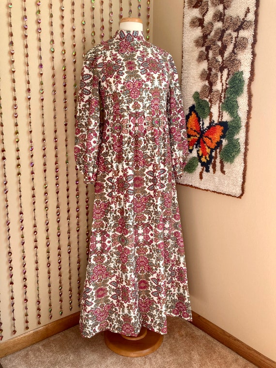 1960s / 1970s Psychedelic Floral Maxi Dress, Bust… - image 2