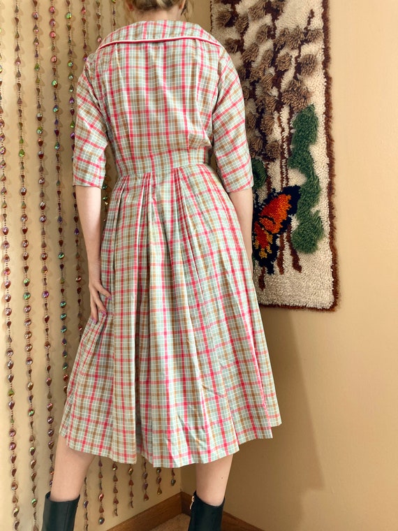 1950s / 1960s R&K Originals Checked Plaid Dress, … - image 7
