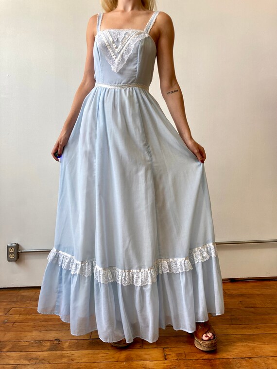 1970s Butterfly Cinderella Gunne Sax Dress, Bust … - image 5