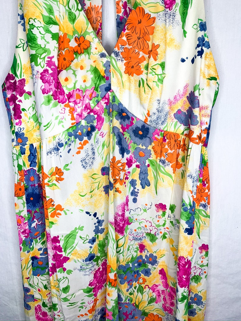 Vintage Floral Maxi Dress Kelly Arden Dress 1970s Maxi Dress